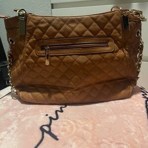 Quilted Tan Shoulder Bag